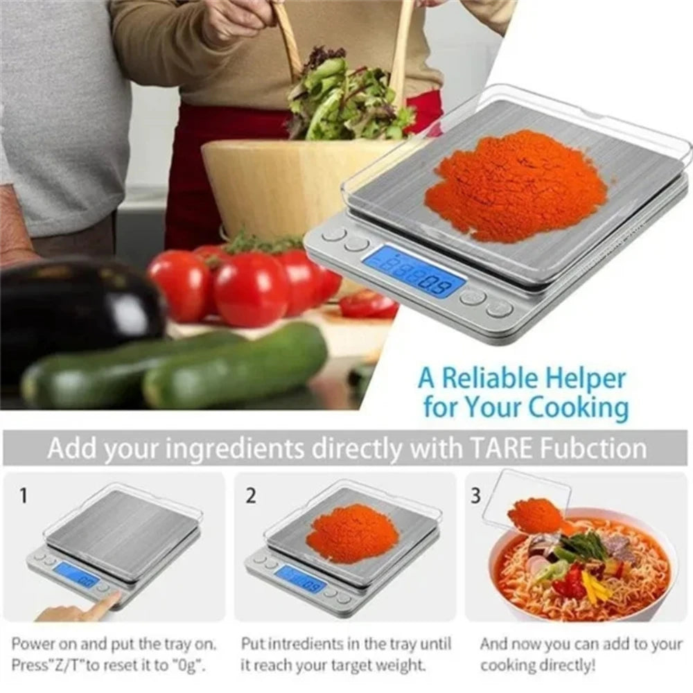 Digital Kitchen Scale Mini Pocket Stainless Steel