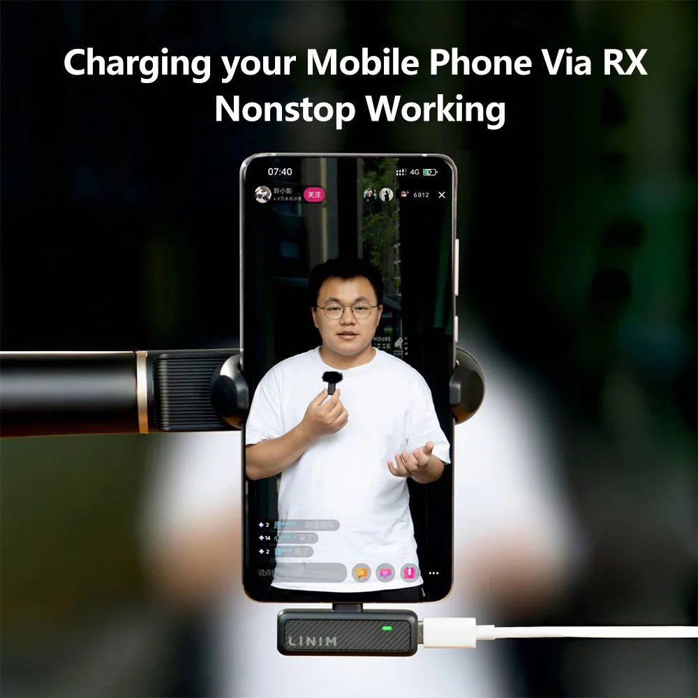 Wireless Lavalier Microphone for iPhone Android Type-C Phone
