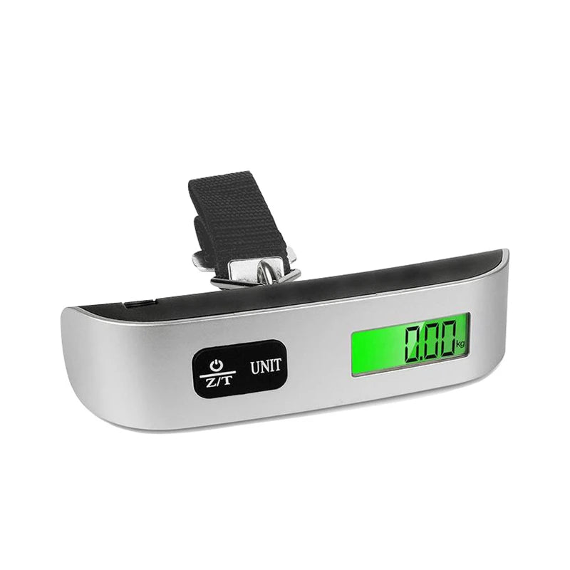 Portable digital luggage scale with LCD screen – measures up to 50kg for travel bags unit
