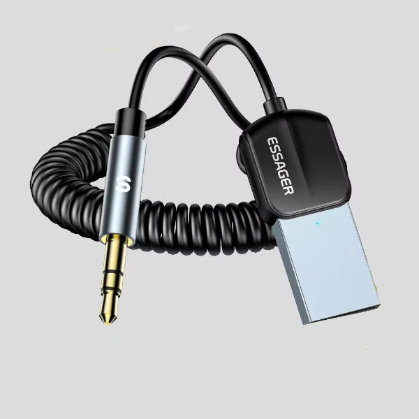 ESSAGER USB Bluetooth AUX audio adapter for car stereo and speakers with 3.5mm jack
