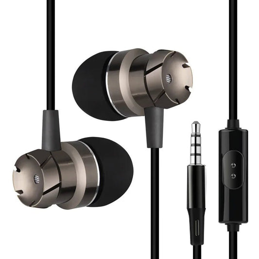 Metal wired earbuds with 3.5mm jack and super bass sound