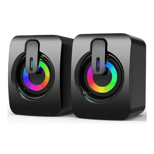 Compact RGB Computer Speakers for PC by Golixy - Colorful Sound Box with USB Power and Stereo Sound - Free Shipping