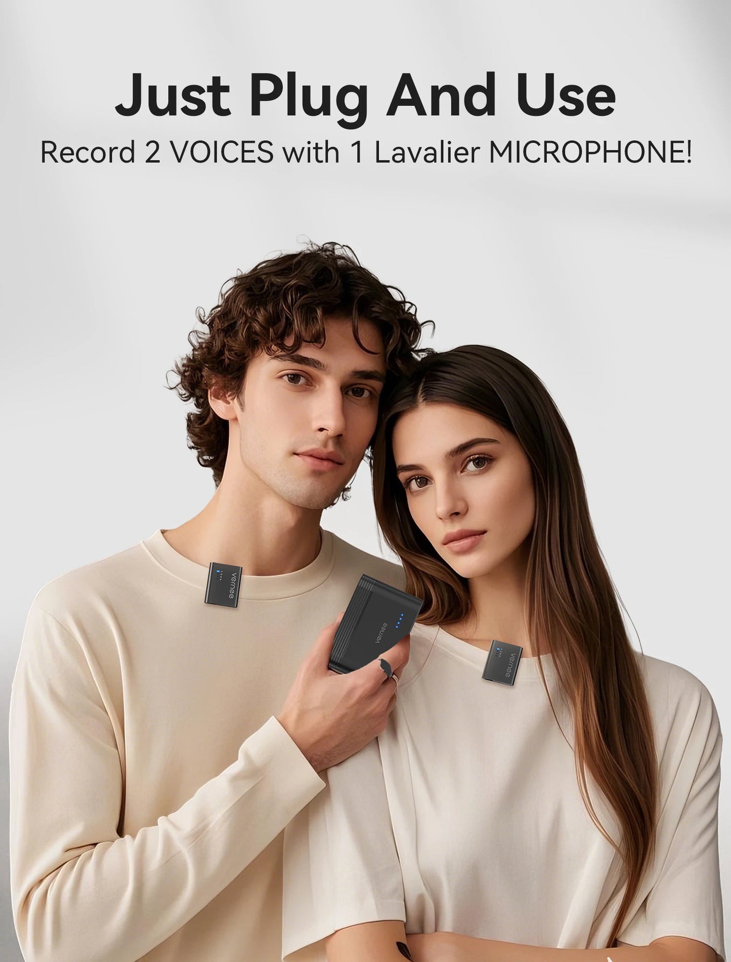 vernee M1 Wireless Lavalier Microphone with Charging Case
