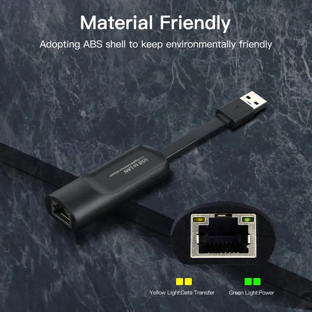 Ethernet Adapter 2.5G USB 3.0 Type C to RJ45 Network Card