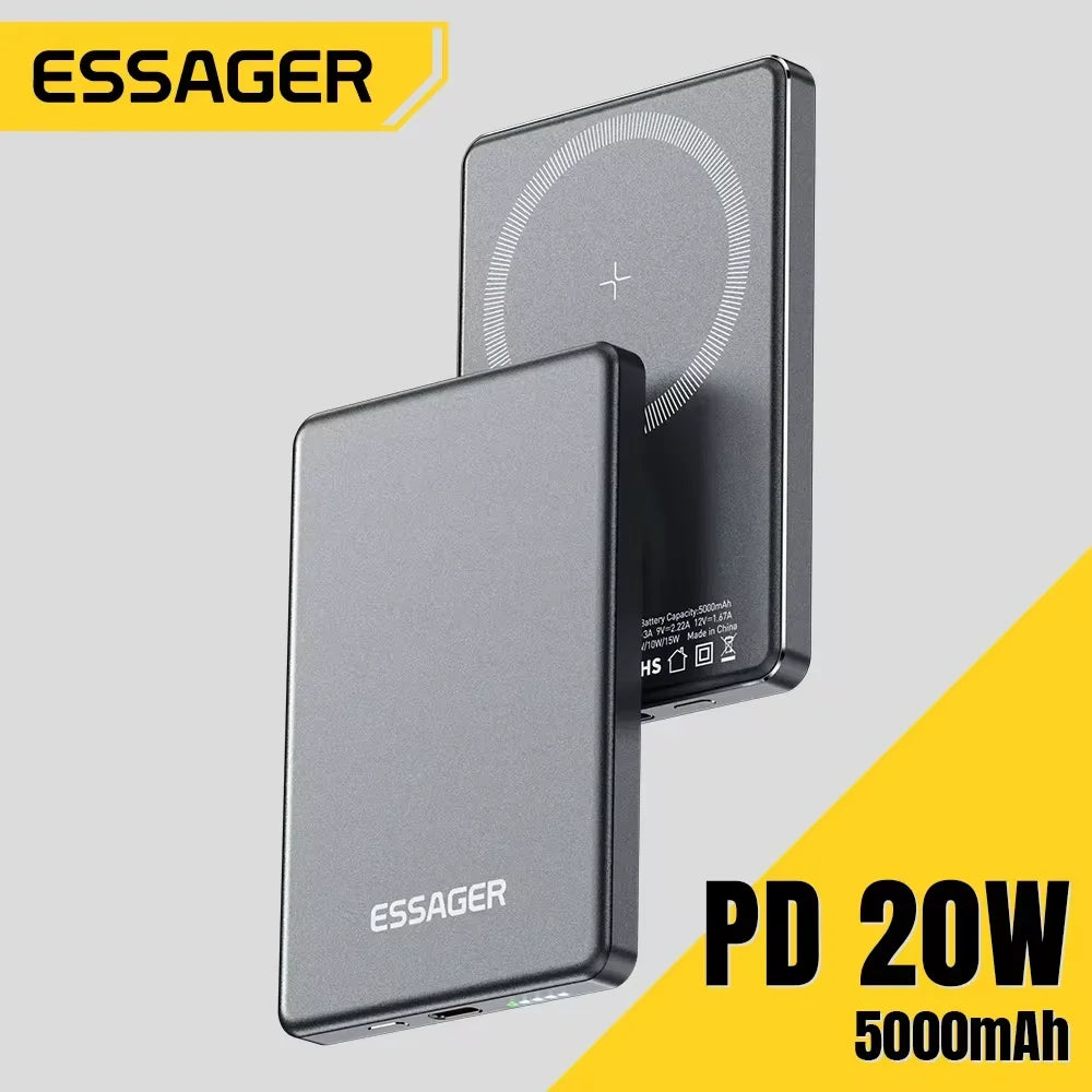 Essager Thin Wireless Power Bank Magnetic 20W 5000mAh