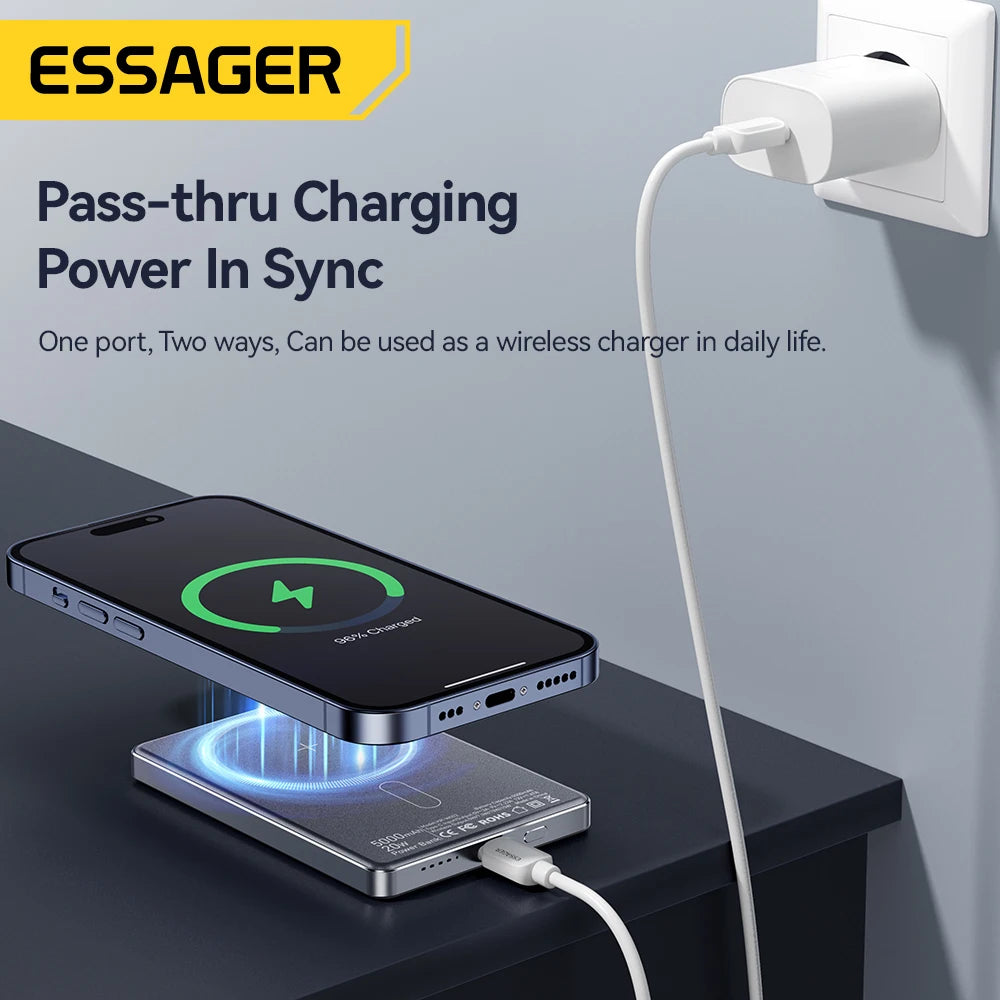 Essager Thin Wireless Power Bank Magnetic 20W 5000mAh