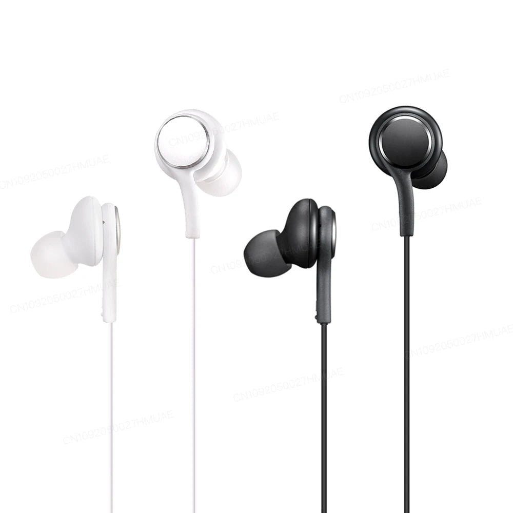 Black and white wired Type-C earphones with ergonomic in-ear design