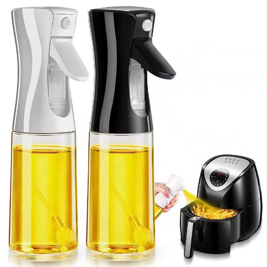 Oil spray bottle for cooking, perfect for air fryer or low-fat frying – available in black and white