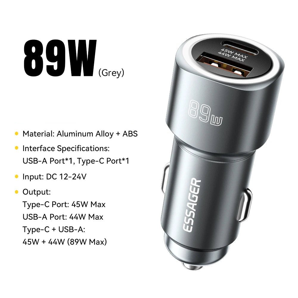 USB C Car Charger 89W 2 Ports by Golixy - Free Shipping