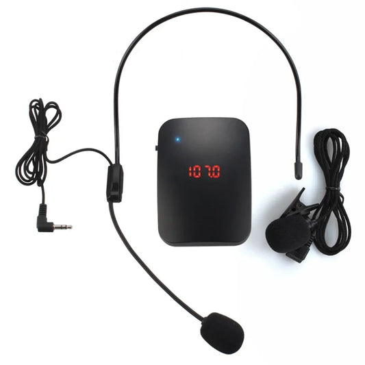 Wireless headset microphone system with transmitter – ideal for presentations, teaching, and public speaking